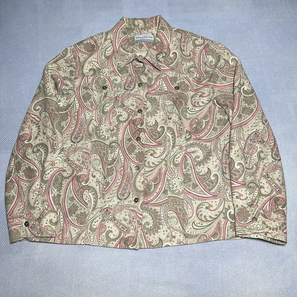Alfred Dunner Paisley Print Button Lined‎ Jacket Women's Size 14 Petite